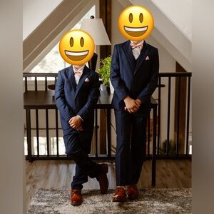 Dark Blue 5-Piece Suit + Shoes - Size 10